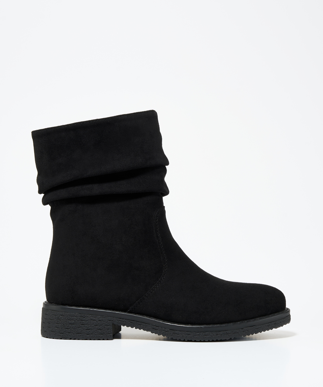 Botins franzidos efeito camur&ccedil;a